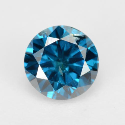 Diamante naturale blu da 0,32 ct, taglio rotondo, SI