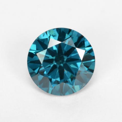 Diamante Blu intenso verde naturale da 0.30 ct, Taglio rotondo, VS-SI