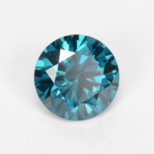 Diamante Blu intenso verde naturale da 0.30 ct, Taglio rotondo, VS-SI
