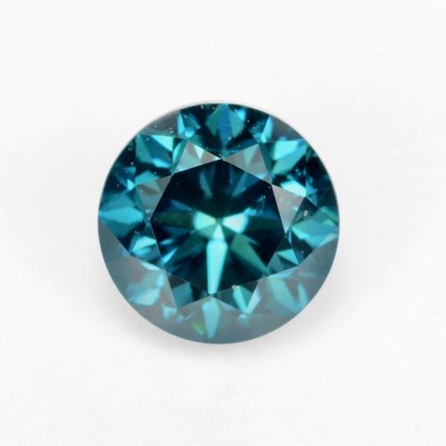 Diamante Blu elettrico naturale da 0.37 ct, Taglio rotondo, VS