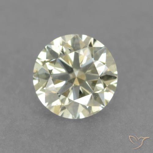 0.18ct Naturale Giallo pallido Diamante, Rotondo, VS