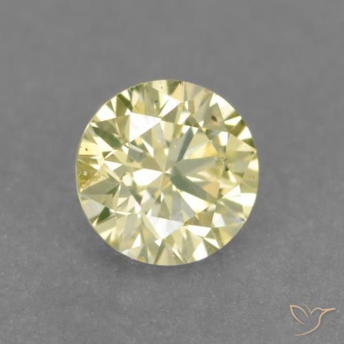 Diamante Giallo medio-chiaro naturale da 0.17 ct, Rotondo, VS