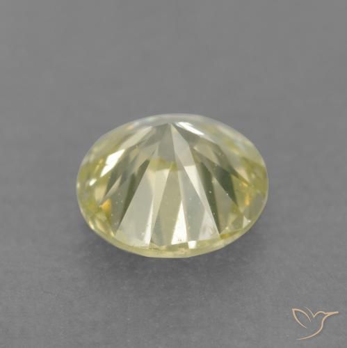Diamante Giallo medio-chiaro naturale da 0.17 ct, Rotondo, VS