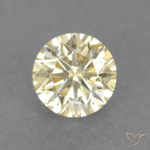 0.18ct Naturale Giallo chiaro Diamante, Rotondo, VS