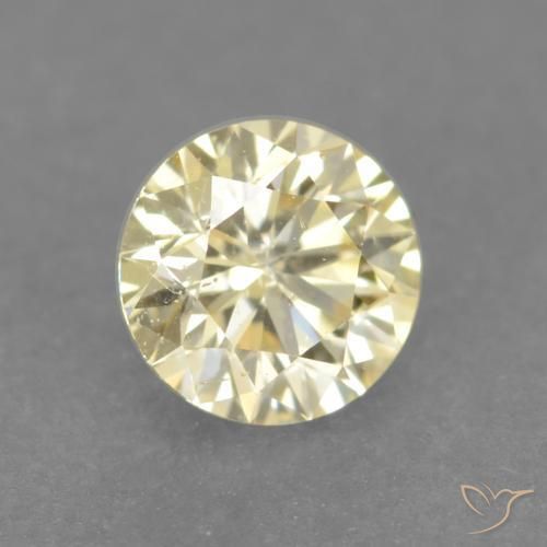 Diamante Giallo chiaro naturale da 0.18 ct, Rotondo, VS