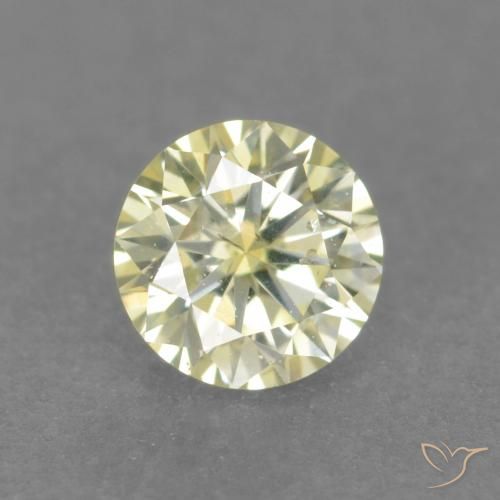 Diamante naturale giallo da 0,18 ct, taglio rotondo, VS