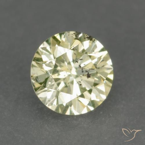 Diamante Giallo medio-chiaro naturale da 0.17 ct, Rotondo, VS-SI