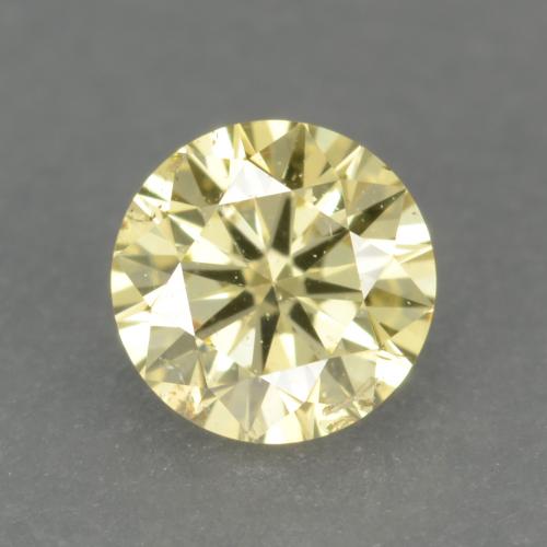 Diamante Giallo medio-chiaro naturale da 0.20 ct, Taglio rotondo, VS-SI