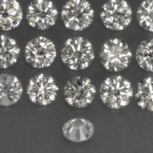 Diamante naturale bianco da 0,10 ct, taglio rotondo, VS