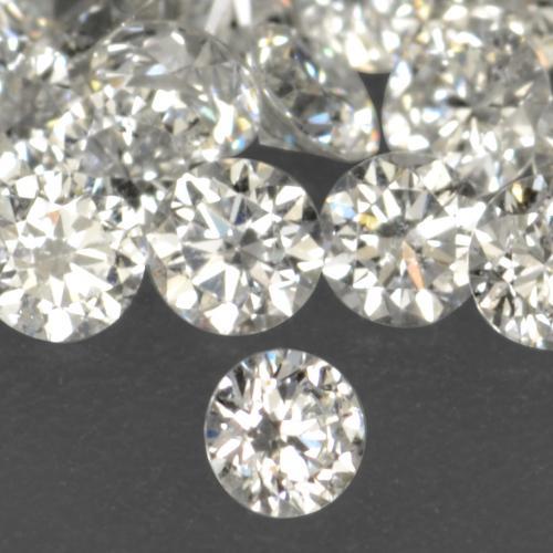 Gemme di Diamante Bianco caldo naturale da 0.04 ct, Taglio rotondo, VS-SI