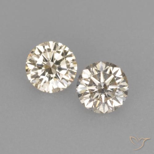0.26ctw Naturale Color champagne Diamante, Rotondo, VVS-VS