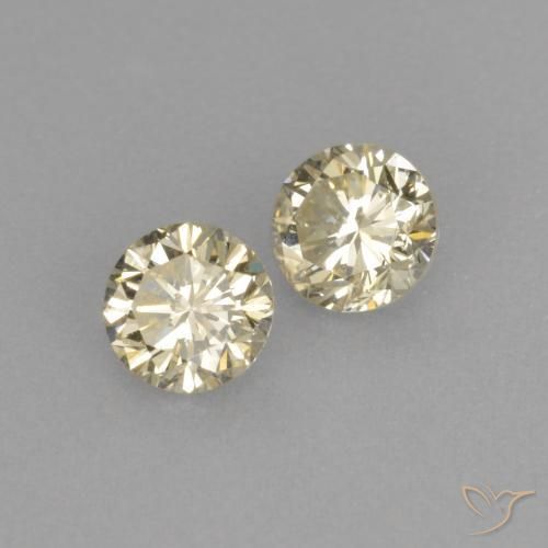 Gemme di Diamante Color champagne naturale da 0.37 ct, Rotondo, VVS-VS