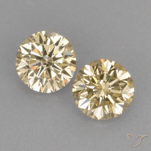 0.51ctw Naturale Marrone Dorato Molto Chiaro Diamante, Rotondo, VS