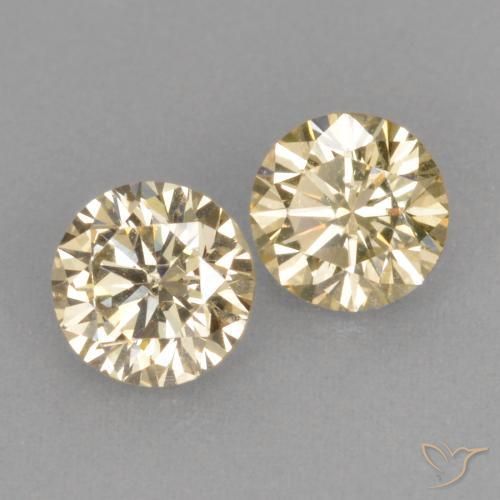 Gemme di Diamante Marrone Dorato Molto Chiaro naturale da 0.51 ct, Rotondo, VS
