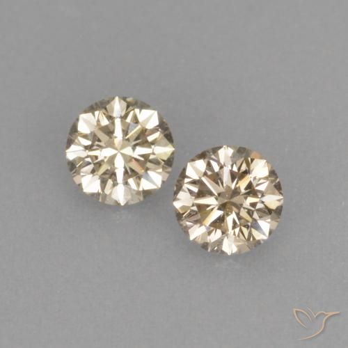 0.22ctw Naturale Marrone dorato Diamante, Rotondo, VVS-VS