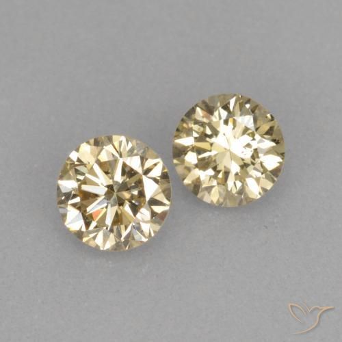 Gemme di Diamante Color cognac naturale da 0.46 ct, Rotondo, VS