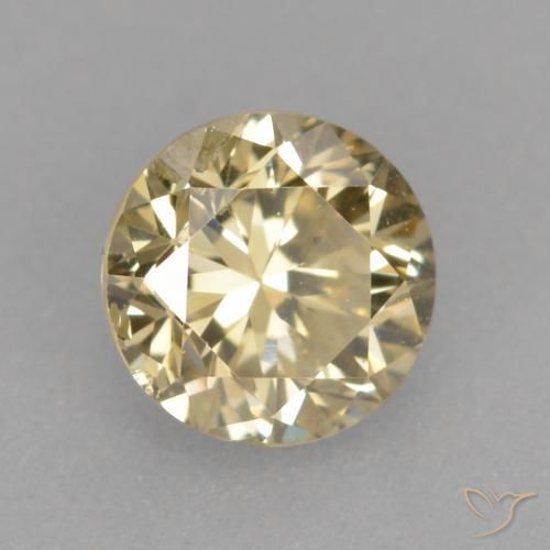Diamante Color champagne naturale da 0.36 ct, Rotondo, VS-SI