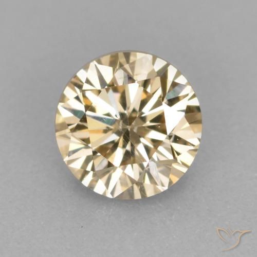 0.31ct Naturale Color cognac Diamante, Rotondo, VS