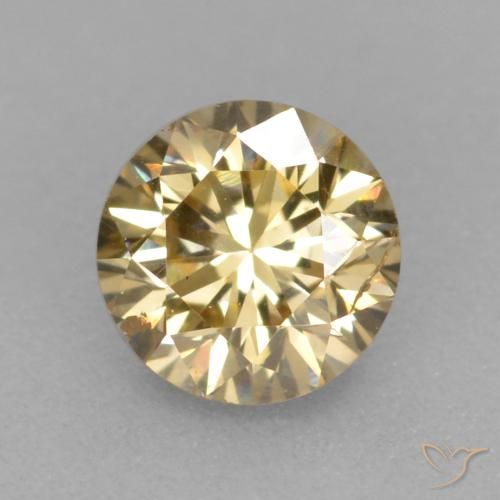0.25ct Naturale Champagne Diamante, Rotondo, VS