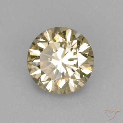 Diamante Color champagne naturale da 0.36 ct, Rotondo, VS