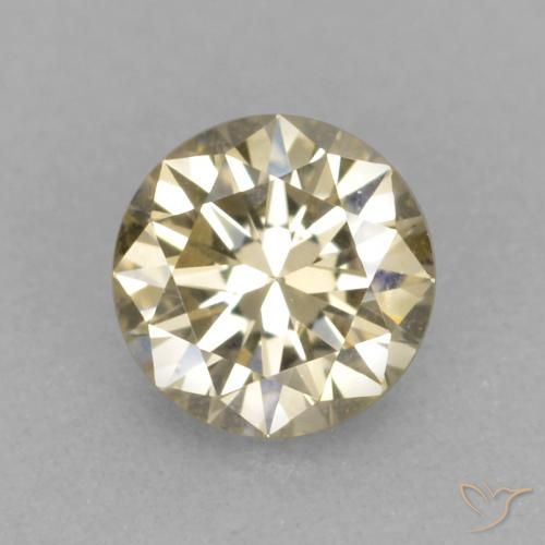 0.14ct Naturale Color cognac Diamante, Rotondo, VVS-VS