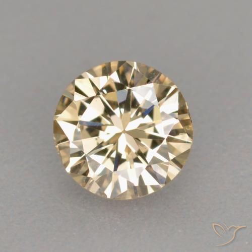 0.25ct Naturale Marrone Dorato Molto Chiaro Diamante, Rotondo, VS-SI