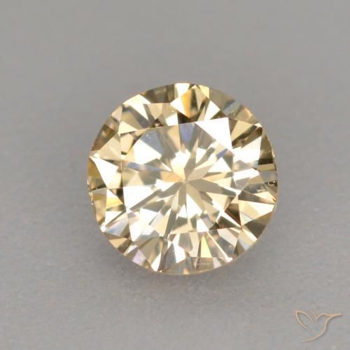 Diamante Marrone Dorato Molto Chiaro naturale da 0.25 ct, Rotondo, VS-SI