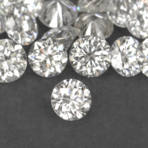 Gemme di Diamante Bianco caldo naturale da 0.04 ct, Taglio rotondo, VS-SI
