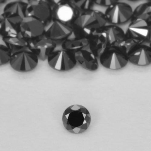 Diamante Nero naturale da 0.02 ct, Rotondo, Opaco