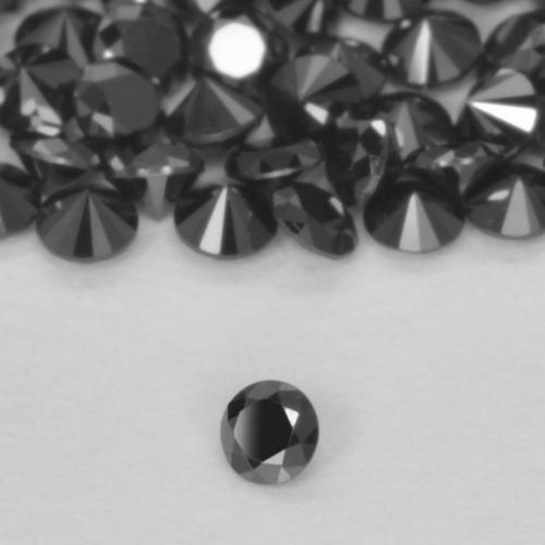 Diamante Nero naturale da 0.02 ct, Rotondo, Opaco