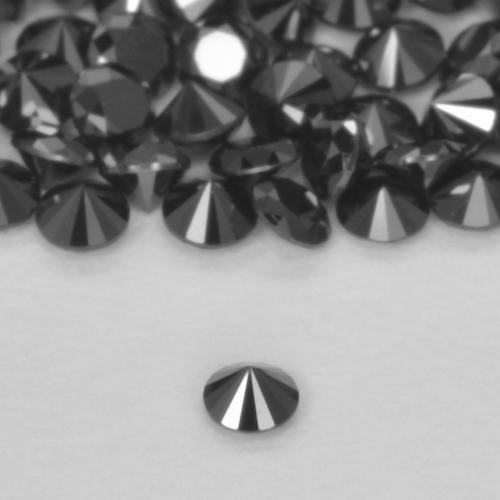Diamante Nero naturale da 0.02 ct, Rotondo, Opaco