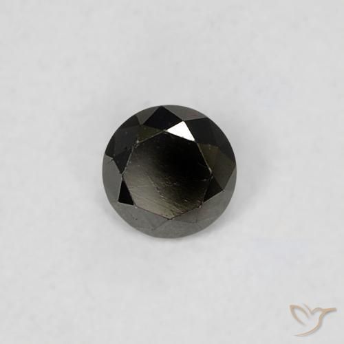 Diamante Nero naturale da 0.09 ct, Rotondo, Opaco