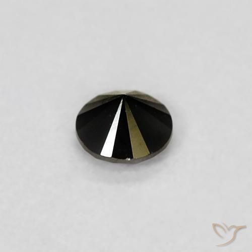 Diamante Nero naturale da 0.09 ct, Rotondo, Opaco