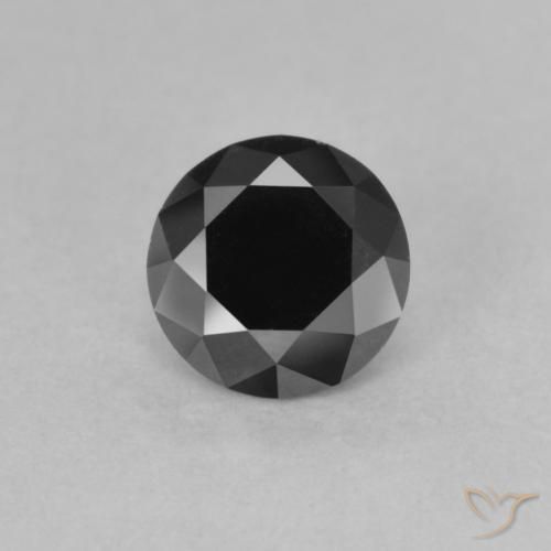 0.85ct Naturale Nero Diamante, Rotondo, Opaco