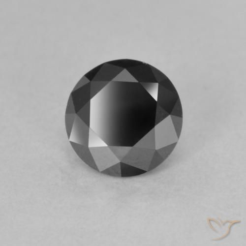 Diamante Nero naturale da 0.85 ct, Rotondo, Opaco