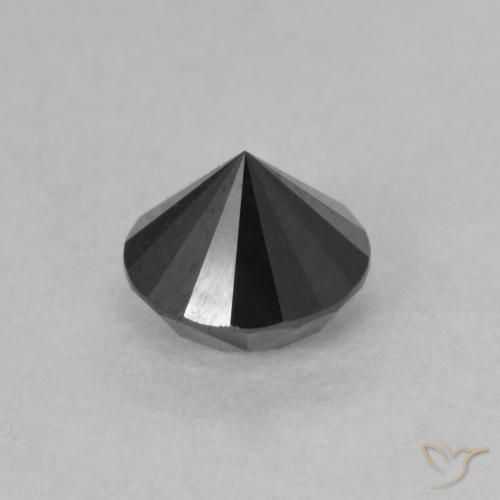 Diamante Nero naturale da 0.85 ct, Rotondo, Opaco