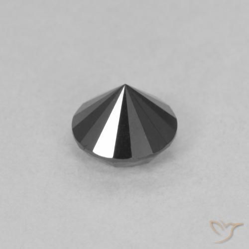 Diamante Nero naturale da 0.55 ct, Rotondo, Opaco
