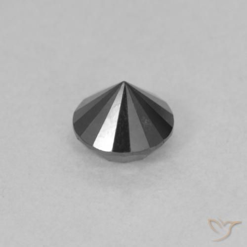 Diamante Nero naturale da 0.52 ct, Rotondo, Opaco