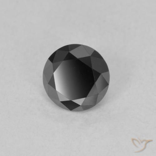 Diamante Nero naturale da 0.59 ct, Rotondo, Opaco