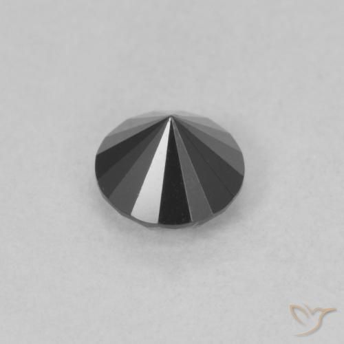 Diamante Nero naturale da 0.59 ct, Rotondo, Opaco