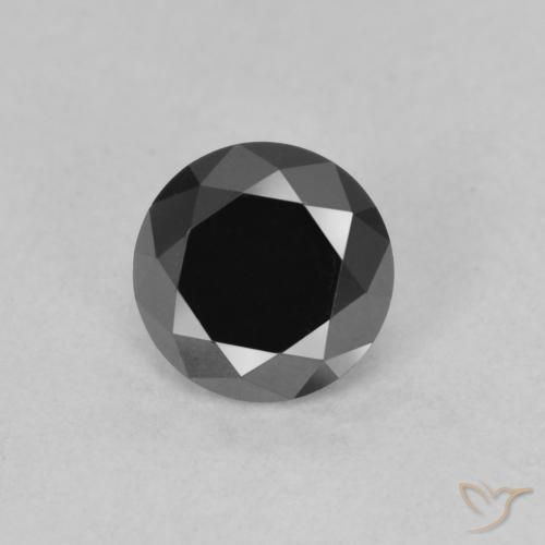 0.78ct Naturale Nero Diamante, Rotondo, Opaco