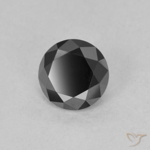 Diamante Nero naturale da 0.78 ct, Rotondo, Opaco