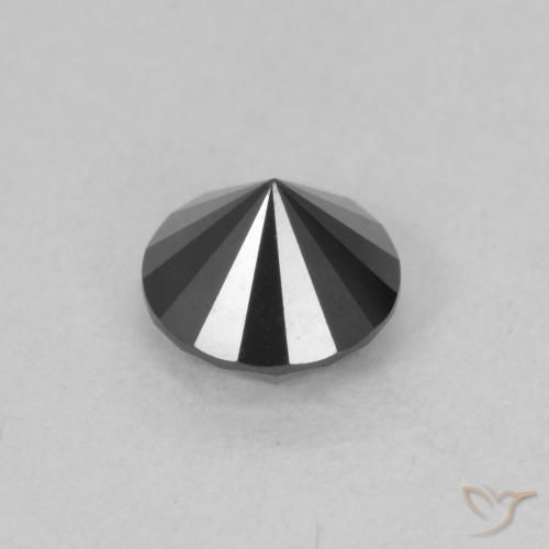 Diamante Nero naturale da 0.78 ct, Rotondo, Opaco