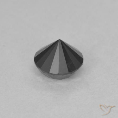 Diamante Nero naturale da 0.57 ct, Rotondo, Opaco