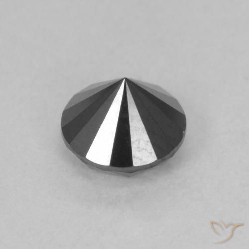 Diamante naturale nero da 0,95 ct, taglio rotondo, opaco