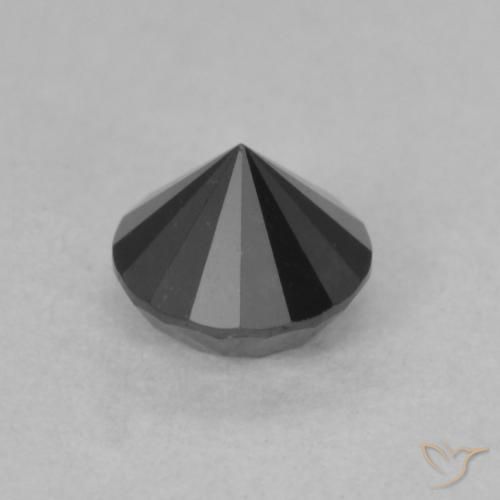 Diamante Nero naturale da 0.59 ct, Rotondo, Opaco