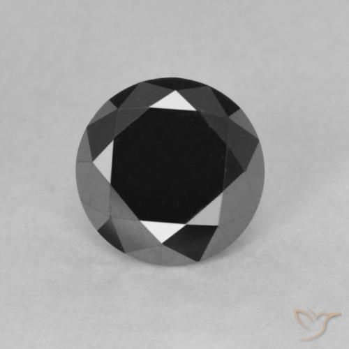 0.85ct Naturale Nero Diamante, Rotondo, Opaco