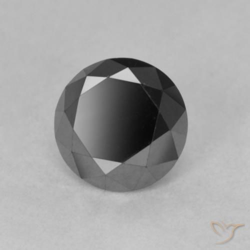 Diamante Nero naturale da 0.85 ct, Rotondo, Opaco