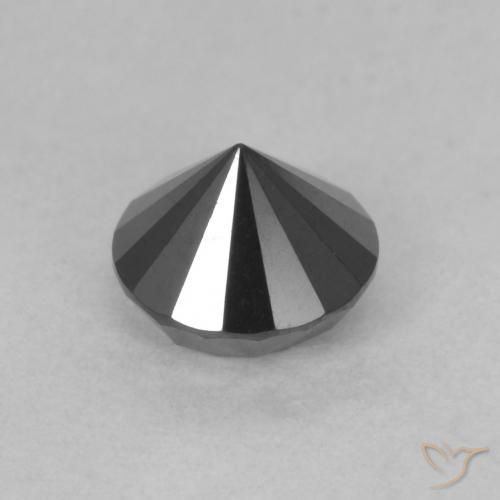 Diamante Nero naturale da 0.85 ct, Rotondo, Opaco