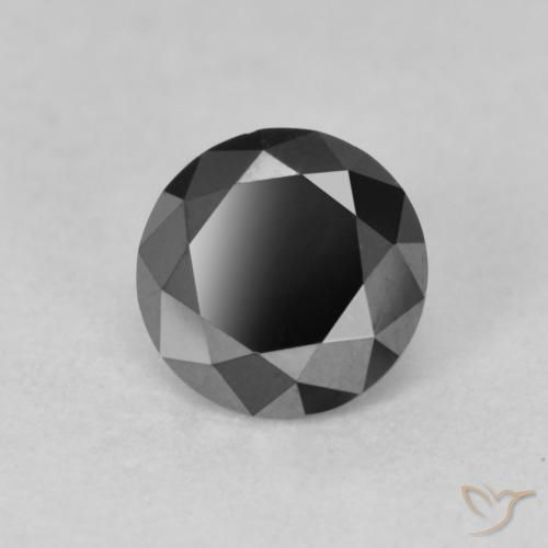 Diamante Nero naturale da 0.80 ct, Rotondo, Opaco